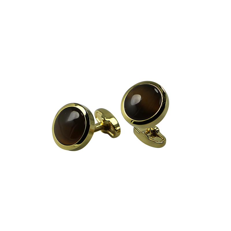 Barna macska\'s Eye Gold, egyedi Cuff linkek