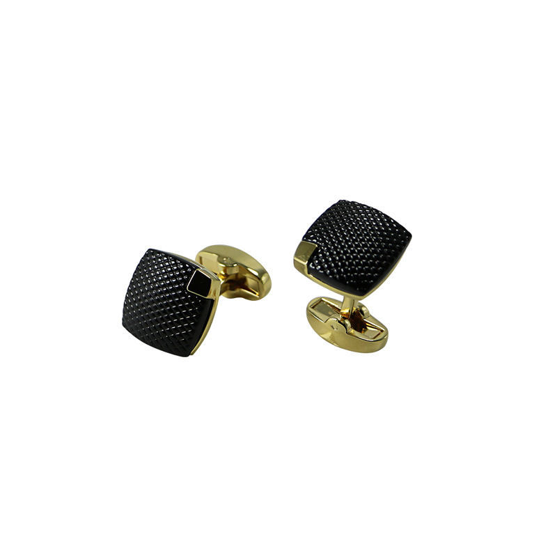 2 Tonna arany és Gunmetal Plated Square Cool Cuff Links